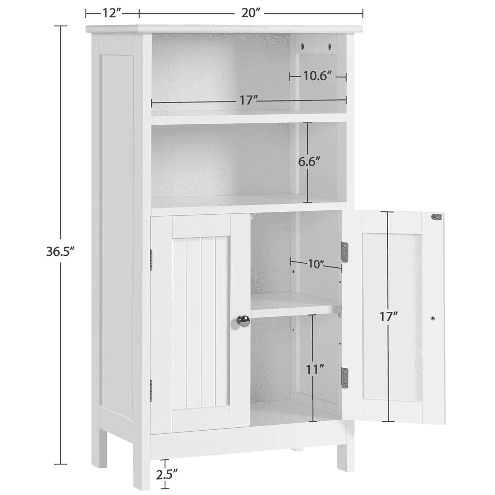 5-Tier Wooden Bathroom Floor Cabinet
