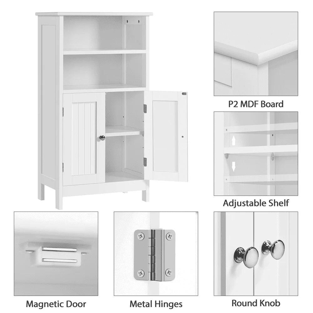5-Tier Wooden Bathroom Floor Cabinet