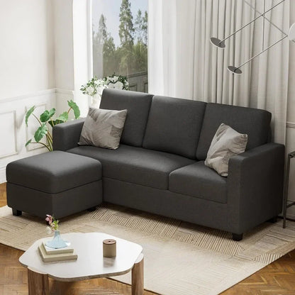 L-Shaped Sofa Couch with Reversible Chaise